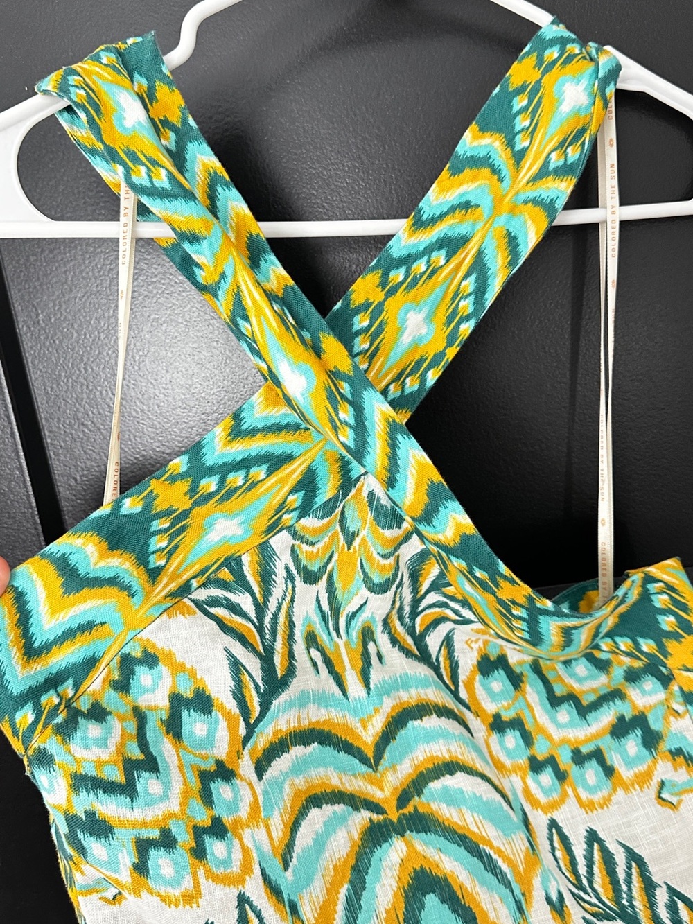 FARM Rio Green, Yellow & White Halter Maxi Dress - Picture 3 of 8